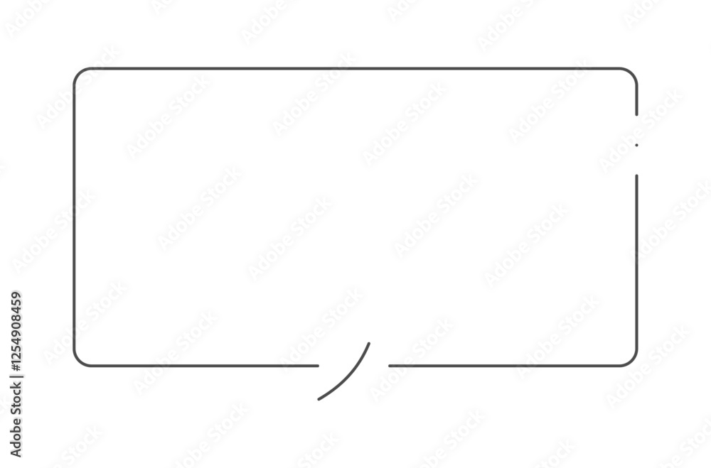シンプルでおしゃれな横長の長方形の吹き出し - 黒い線のフレーム素材 シンプルでおしゃれな横長の長方形の吹き出し - 黒い線のフレーム素材