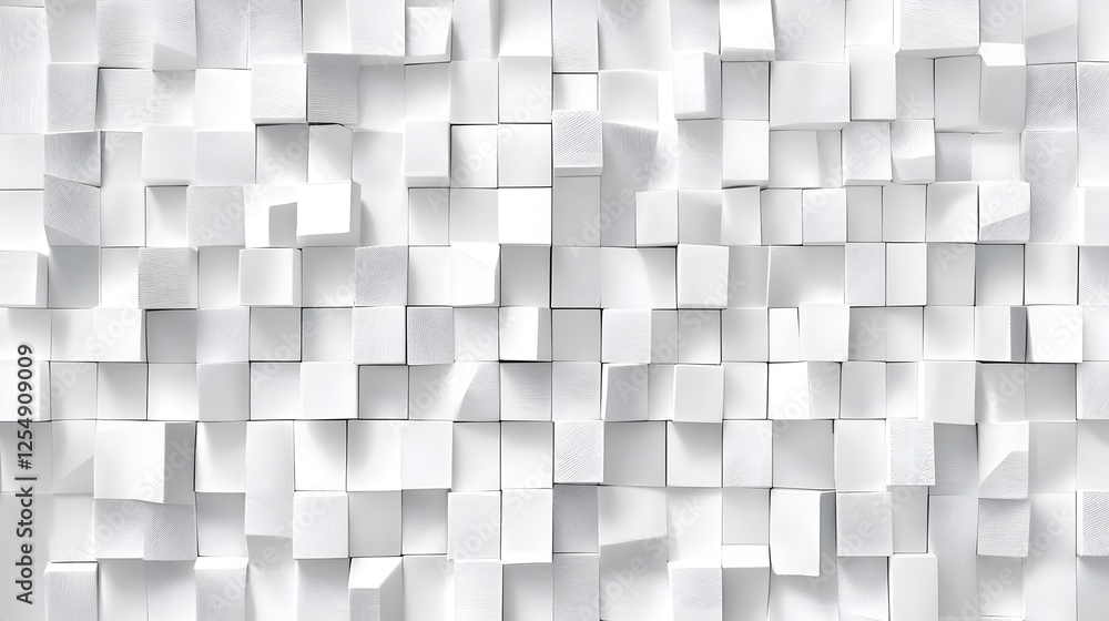 White cubes arranged in an abstract pattern
White cubes arranged in an abstract pattern