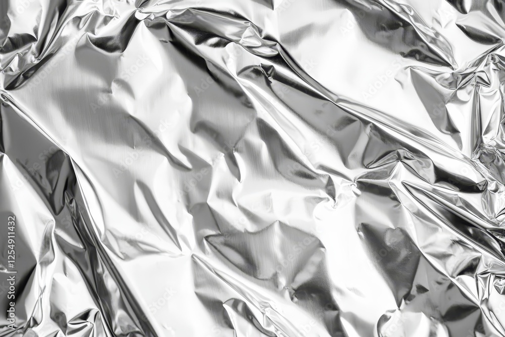 Wrinkled, shiny metallic foil texture. Wrinkled, shiny metallic foil texture.
