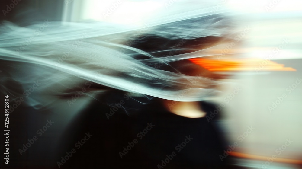 Abstract representation of movement with smoke and light effects. Abstract representation of movement with smoke and light effects.