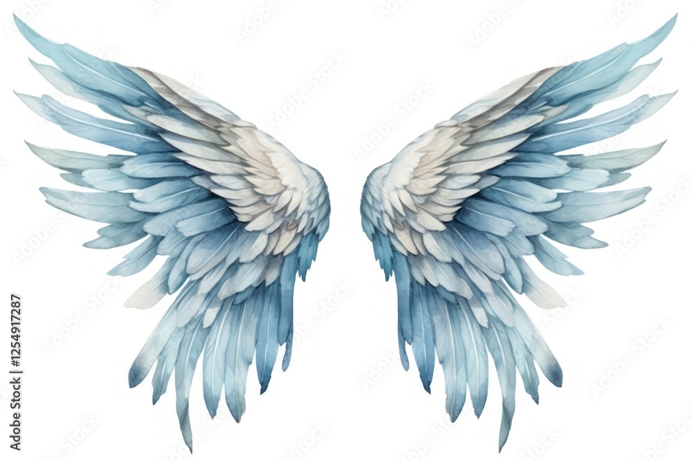 Fototapeta premium Elegant watercolor angel wings illustration