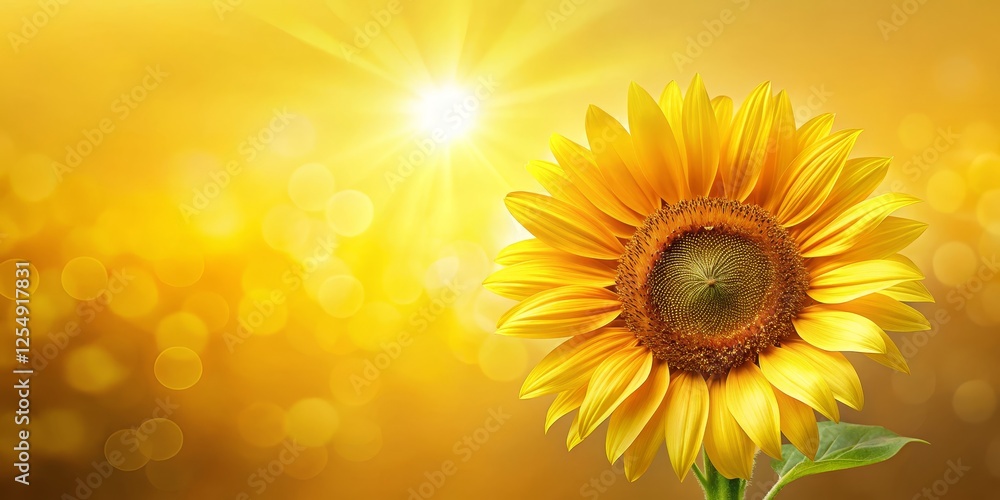 Vibrant Sunflower in Bright Golden Light Against a Soft Background Vibrant Sunflower in Bright Golden Light Against a Soft Background