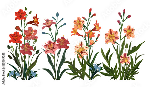 Bouquet of wild flowers 3d illustration isolated on transparent background, PNG, floral design, wildflower bouquet, nature illustration, transparent flowers, 3d floral bouquet