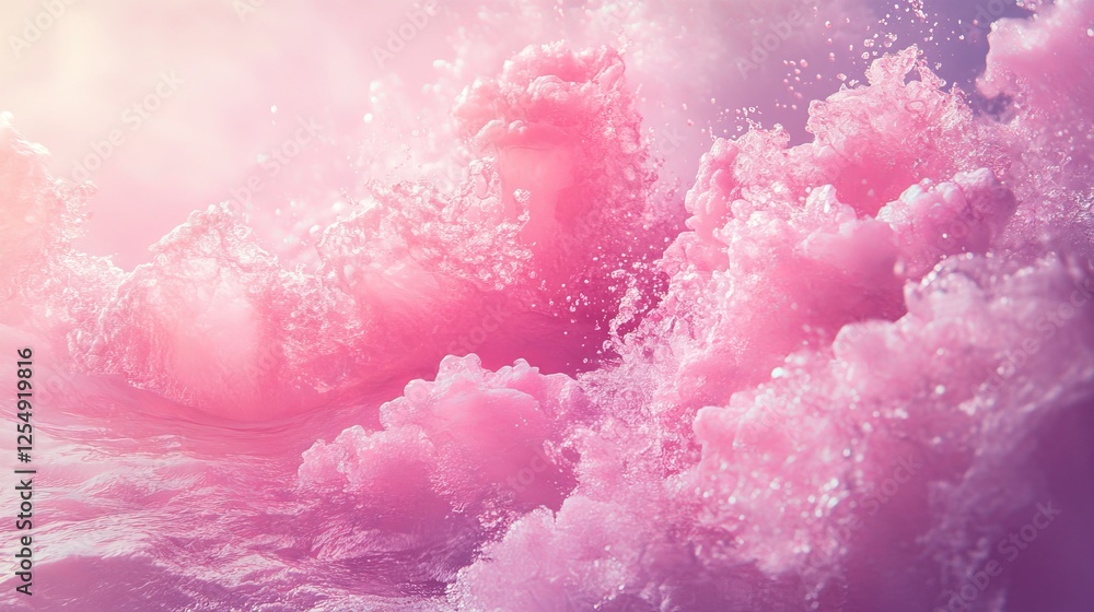 Fototapeta premium Pink water surface, digitally edited from a photo