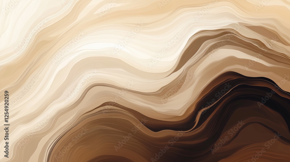 Soft flowing patterns in warm earth tones create a calming abstract background for relaxation or inspiration, Mocha Mousse trend color Soft flowing patterns in warm earth tones create a calming abstract background for relaxation or inspiration, Mocha Mousse trend color