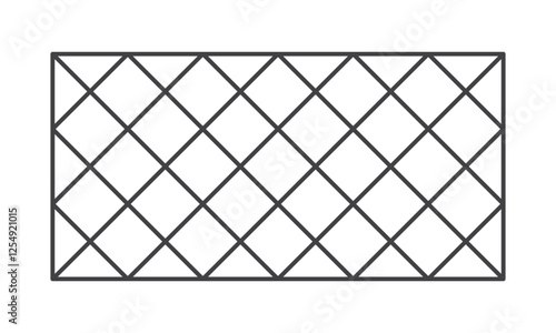 Floor tiles outline icon isolated on white background. Wall tile pattern simple shape. Vector illustration