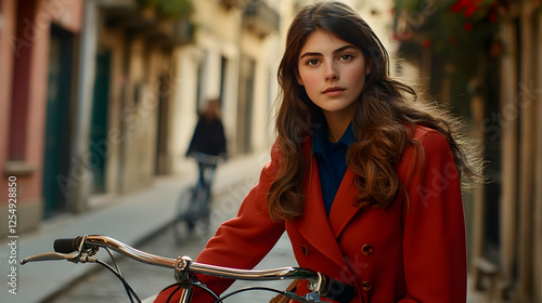 young woman with bicycle