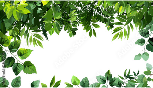 Vector tropical green leaves cutout, PNG transparent background, jungle foliage, nature backdrop, exotic plants, tropical plants, leaf silhouette, foliage pattern, summer greenery