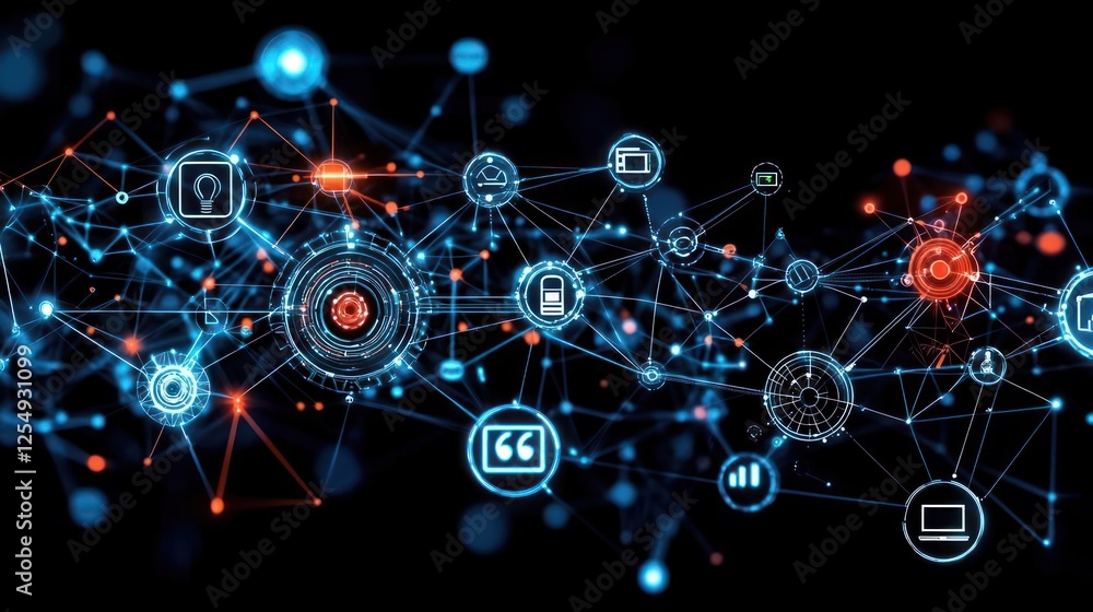 Obraz premium Abstract Digital Network Connection Technology Illustration