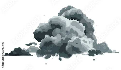 Dark cloud rainy weather vector, storm clouds, cutout design, transparent backgrounds, moody sky, heavy rain, thunderstorm, precipitation, misty haze, overcast atmosphere,