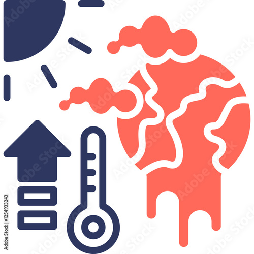 Global Warming glyph color icon