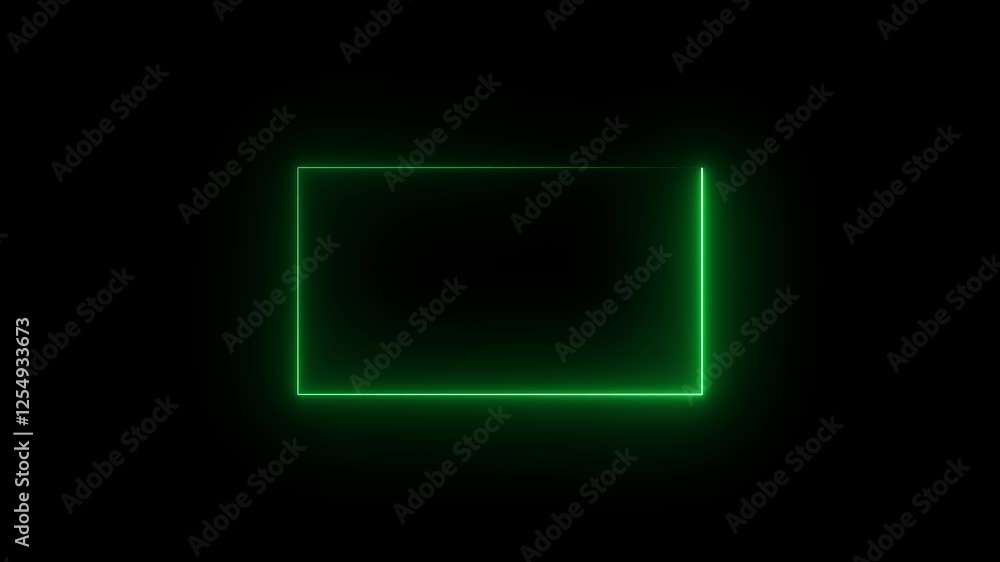 Square rectangle picture frame neon color motion graphic on isolated black background. Square rectangle picture frame neon color motion graphic on isolated black background.