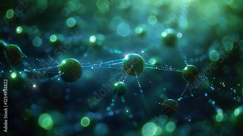 Glowing green abstract background with stars and energy