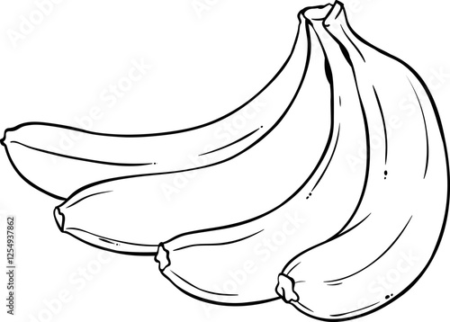 banana fruit isolated outline illustration