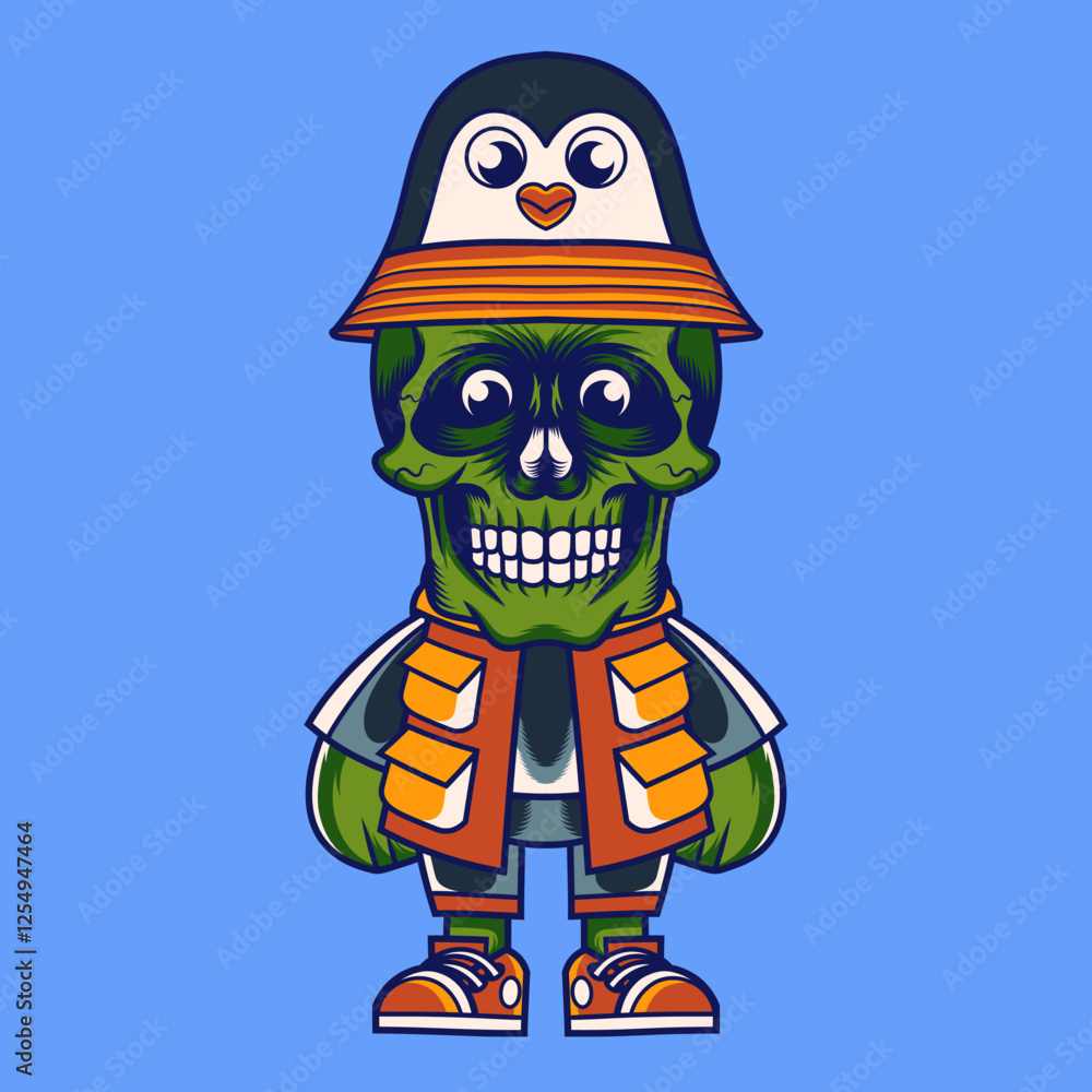 Mascot character design cartoon penguin hat Mascot character design cartoon penguin hat