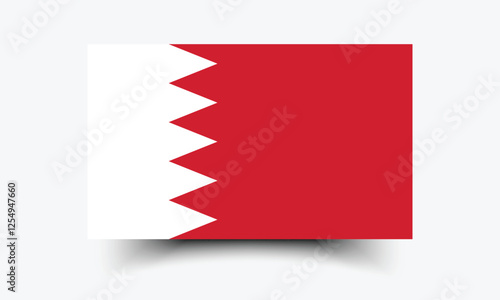 Bahrain flag official colors and proportion digital vector illustration.