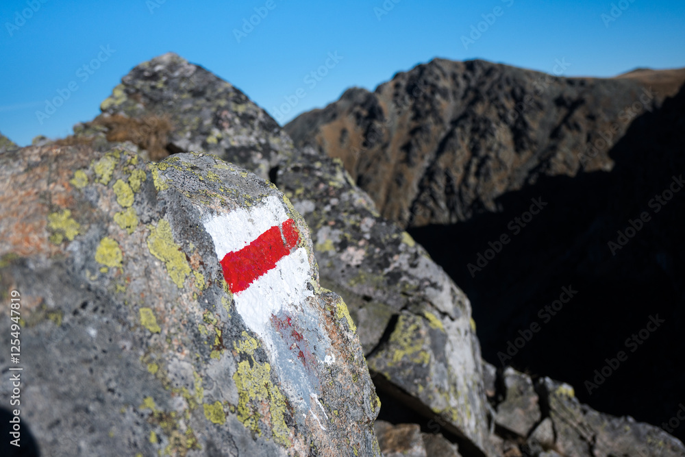 High mountain hiking trail in the High Tatras, Orla Perć.