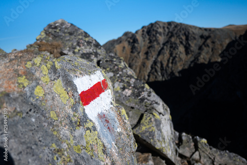 Obraz na płótnie High mountain hiking trail in the High Tatras, Orla Perć.
w salonie