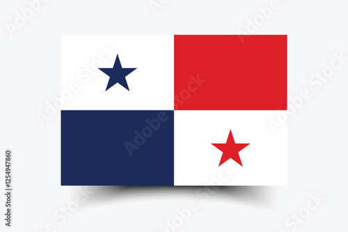 Flag of Panama. Flag icon. Standard color. Standard size. Rectangular flag. Computer illustration. Digital illustration. Vector illustration.