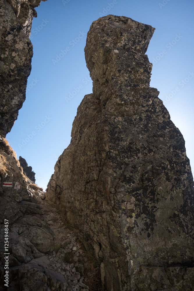 Mountain landscape of the High Tatras, Poland, Orla Perć.