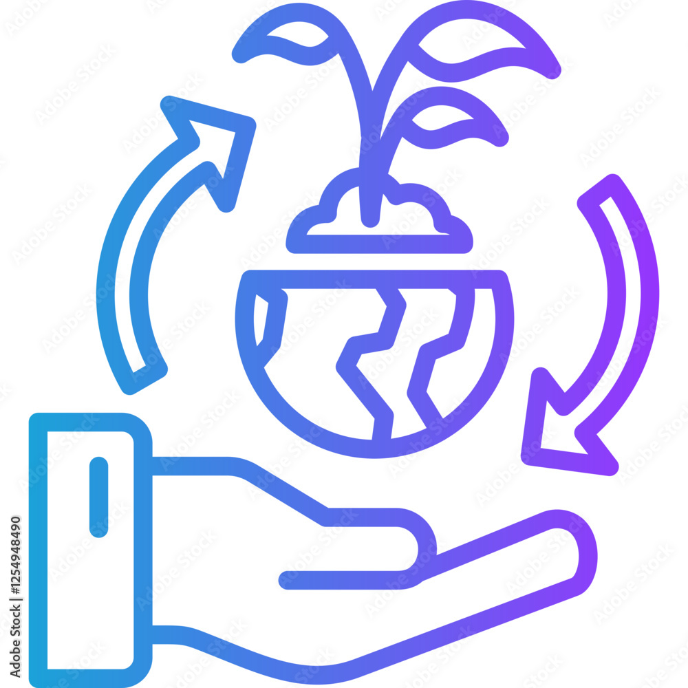 Sustainable Development line gradient icon Sustainable Development line gradient icon