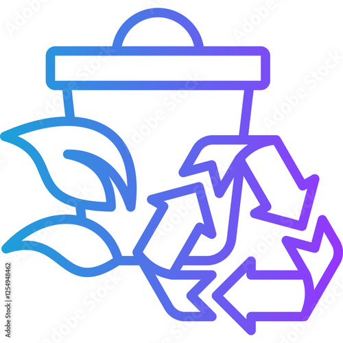 Zero Waste line gradient icon