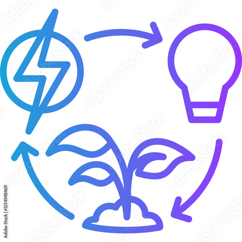 Clean Energy line gradient icon