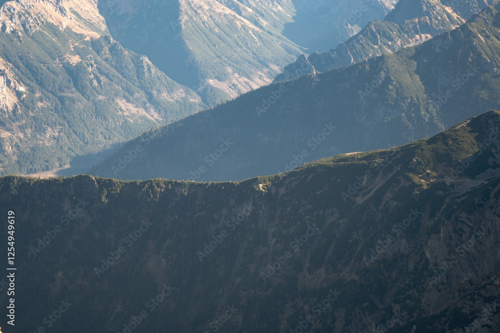 Mountain landscape of the High Tatras, Poland, Orla Perć.