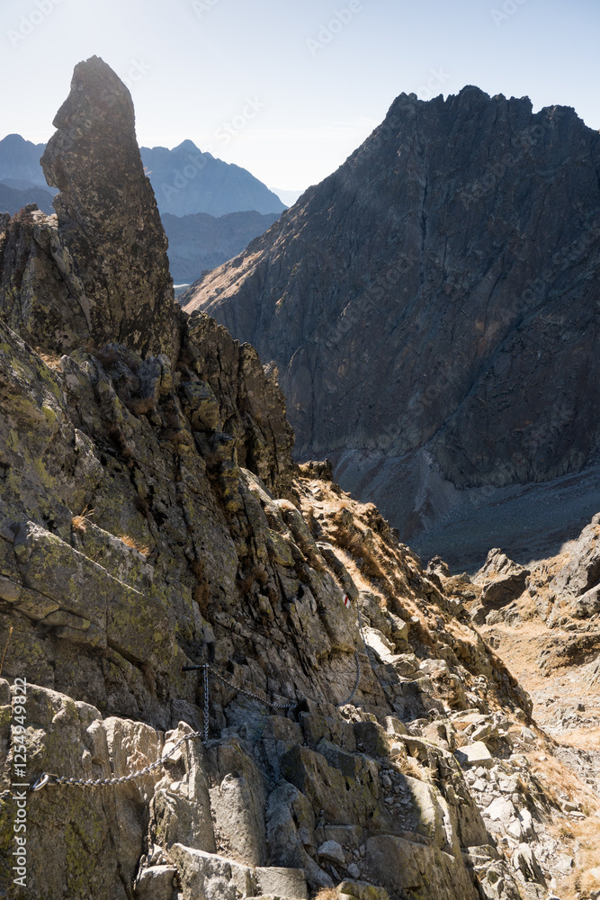 Mountain landscape of the High Tatras, Poland, Orla Perć.