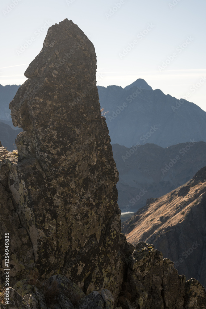 Mountain landscape of the High Tatras, Poland, Orla Perć.
