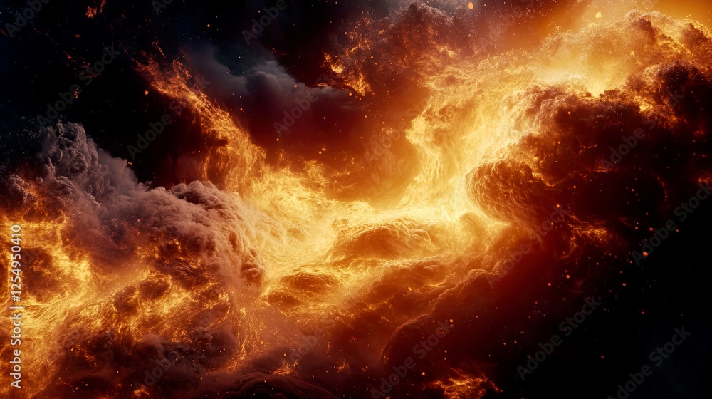 Fototapeta premium Abstract dark fire on black background.