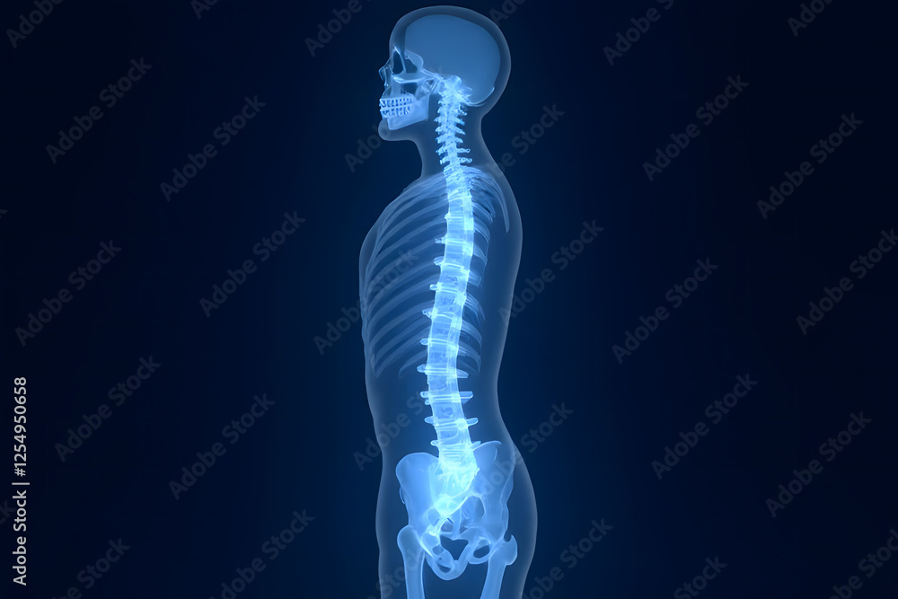 A simulation of the human spine created by AI for study and treatment A simulation of the human spine created by AI for study and treatment
