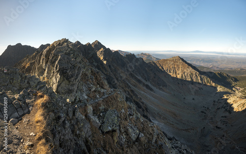 Obraz na płótnie High mountain hiking trail in the High Tatras, Orla Perć.
w salonie