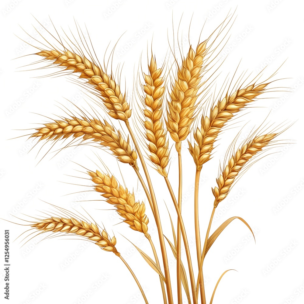 Golden wheat stalks isolated on transparent background. Perfect for agricultural and nature themes in stock images isolated on white or transparent background Golden wheat stalks isolated on transparent background. Perfect for agricultural and nature themes in stock images isolated on white or transparent background