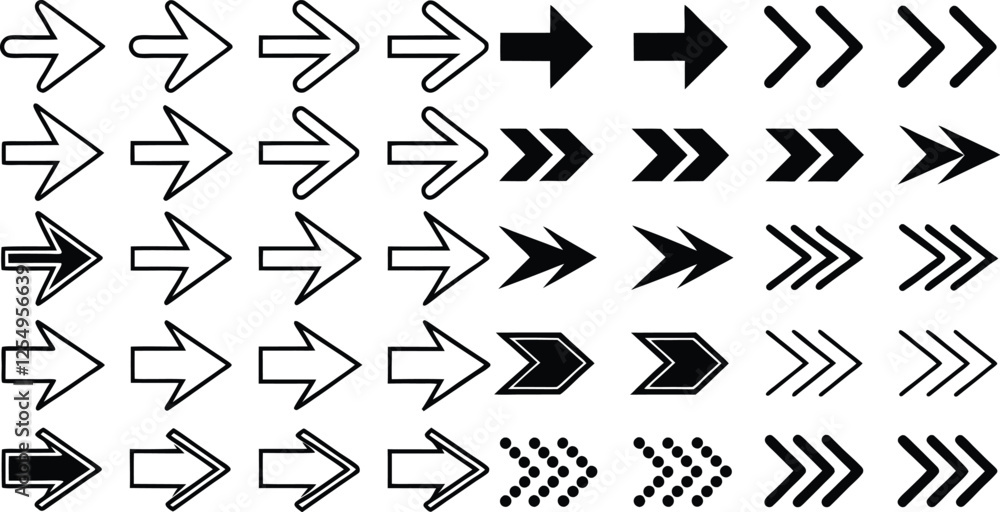 Big Black Pointer Arrows Icon Set. Modern Arrows Set Flat Different Arrows Collection Of Concept For Web Design, Mobile Apps, User Interface And More Vector Illustration Isolated on White Background. Big Black Pointer Arrows Icon Set. Modern Arrows Set Flat Different Arrows Collection Of Concept For Web Design, Mobile Apps, User Interface And More Vector Illustration Isolated on White Background.