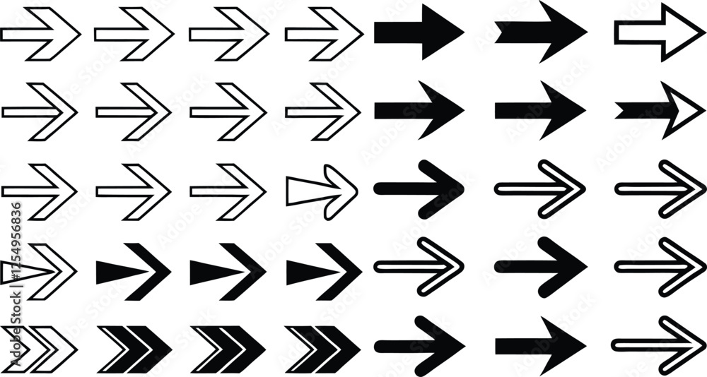 Big Black Pointer Arrows Icon Set. Modern Arrows Set Flat Different Arrows Collection Of Concept For Web Design, Mobile Apps, User Interface And More Vector Illustration Isolated on White Background. Big Black Pointer Arrows Icon Set. Modern Arrows Set Flat Different Arrows Collection Of Concept For Web Design, Mobile Apps, User Interface And More Vector Illustration Isolated on White Background.