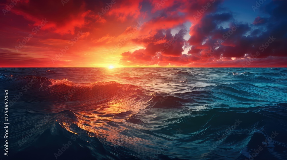 Fototapeta premium serene blue red background