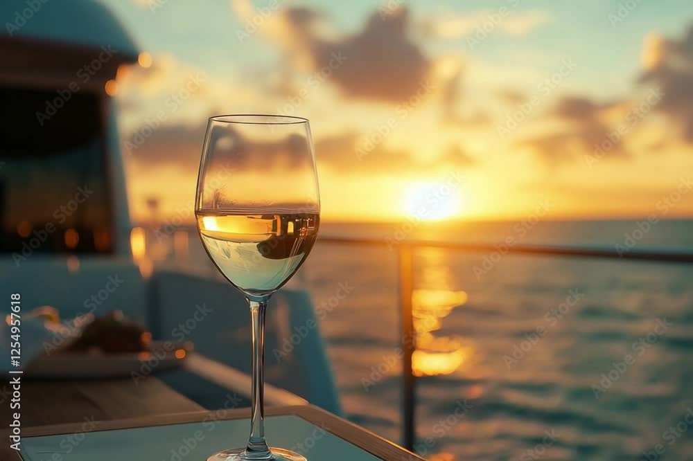 Elegant Sunset Wine on a Luxury Yacht Elegant Sunset Wine on a Luxury Yacht