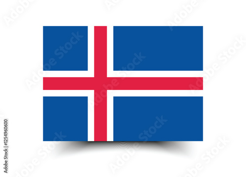 Iceland flag official colors and proportion digital vector illustration.