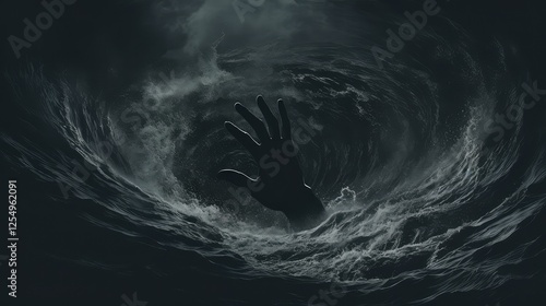 water black hand drowning photo