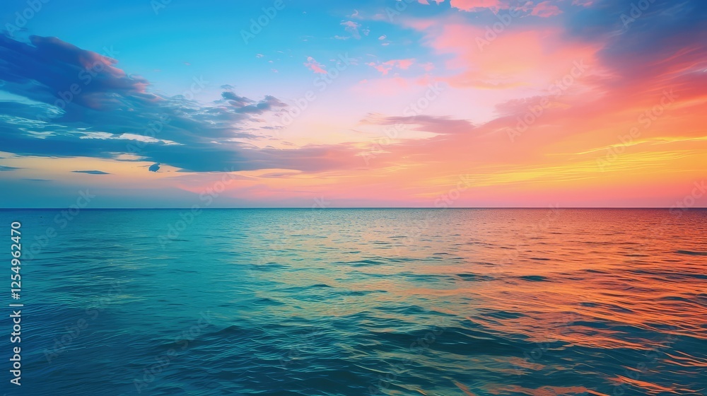 Obraz premium sky blue green gradient