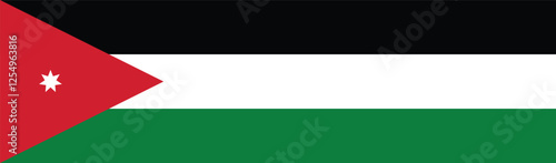 Jordan flag long banner digital vector illustration