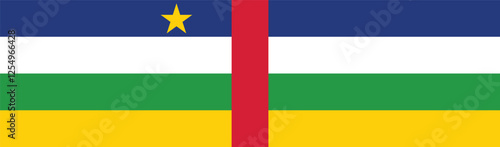 Central African Republic flag long banner digital vector illustration