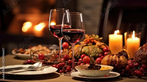 feast thanksgiving dinner wine