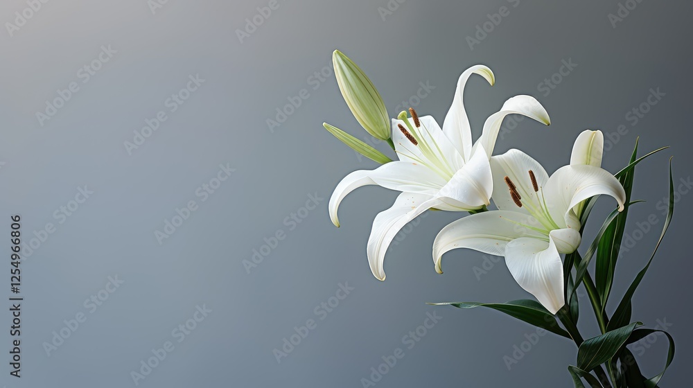 Naklejka premium light white lily isolated