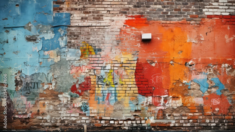 Obraz premium colorful brick wall broken