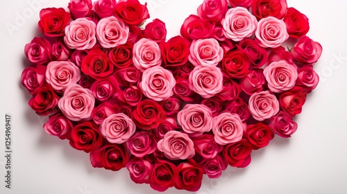 Full background of roses Valentines day festive red and pink rose background