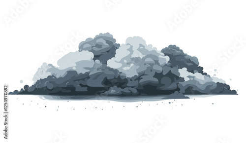 Rainstorm overcast clouds vector on transparent PNG, weather illustration, storm clouds, thunderstorm, heavy rain, stormy sky, rainy weather, dark clouds, weather vector