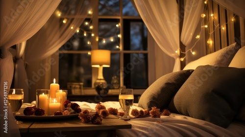 bedroom candles and wine photo