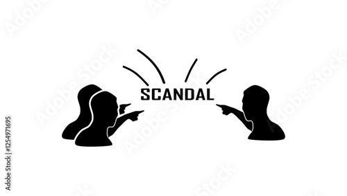scandal symbol, black isolated silhouette